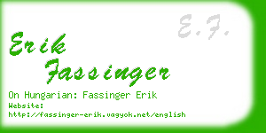 erik fassinger business card